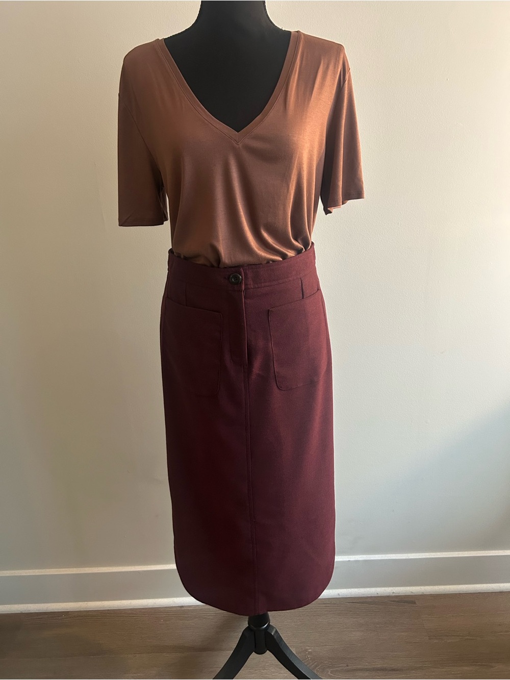 ASOS Wine/Burgundy Pencil Skirt